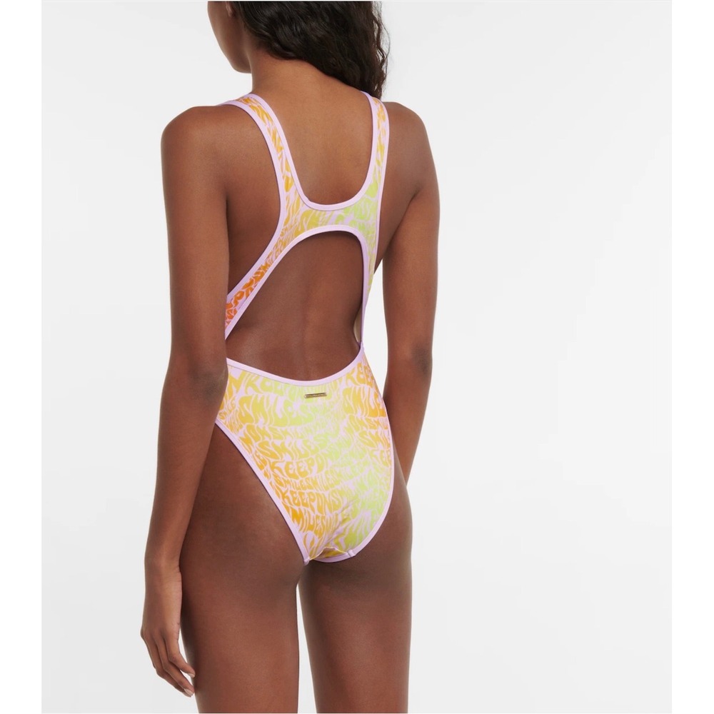 Stella McCartney Swimsuit Women XS Pink Yellow New Smile Print S7BG11610 - Picture 3 of 9